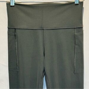 Athleta Transcend Stash Tight Leggings – Muted Charcoal/Green Color Size M